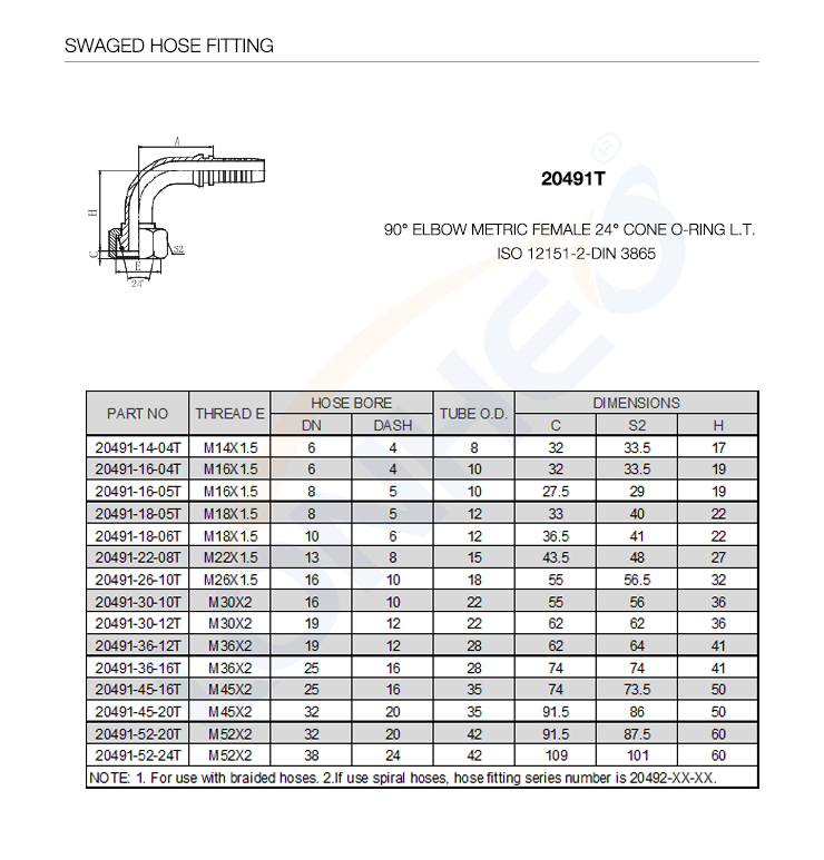 20491T SWAGED HOSE FITTING-TDS