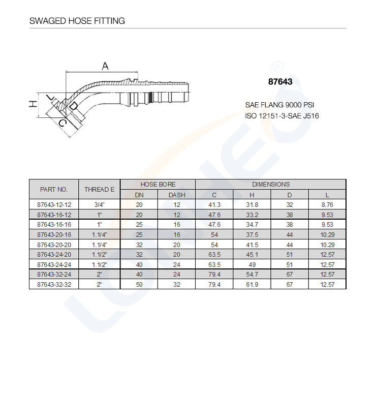 87643 SWAGED HOSE FITTING-TDS