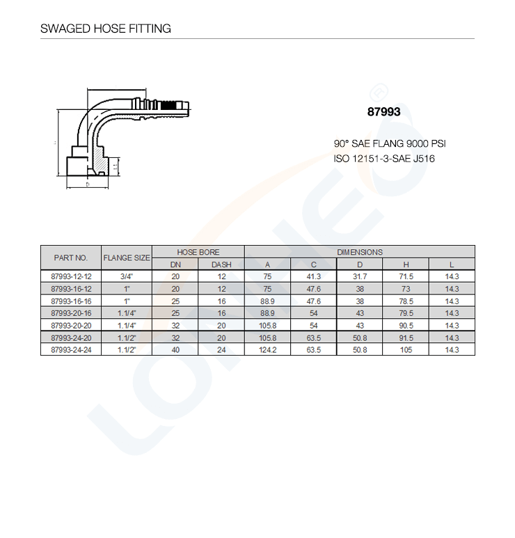 87993 SWAGED HOSE FITTING-TDS